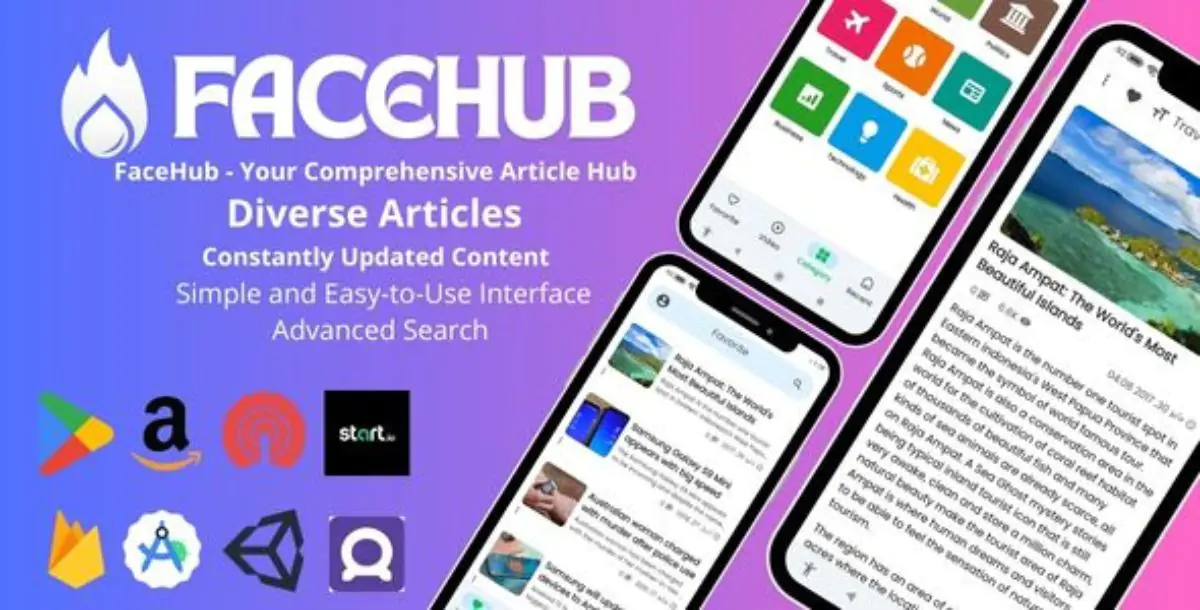 FaceHub - Complete Article App Solution with Powerful Admin Panel | All-In-One Content Platform